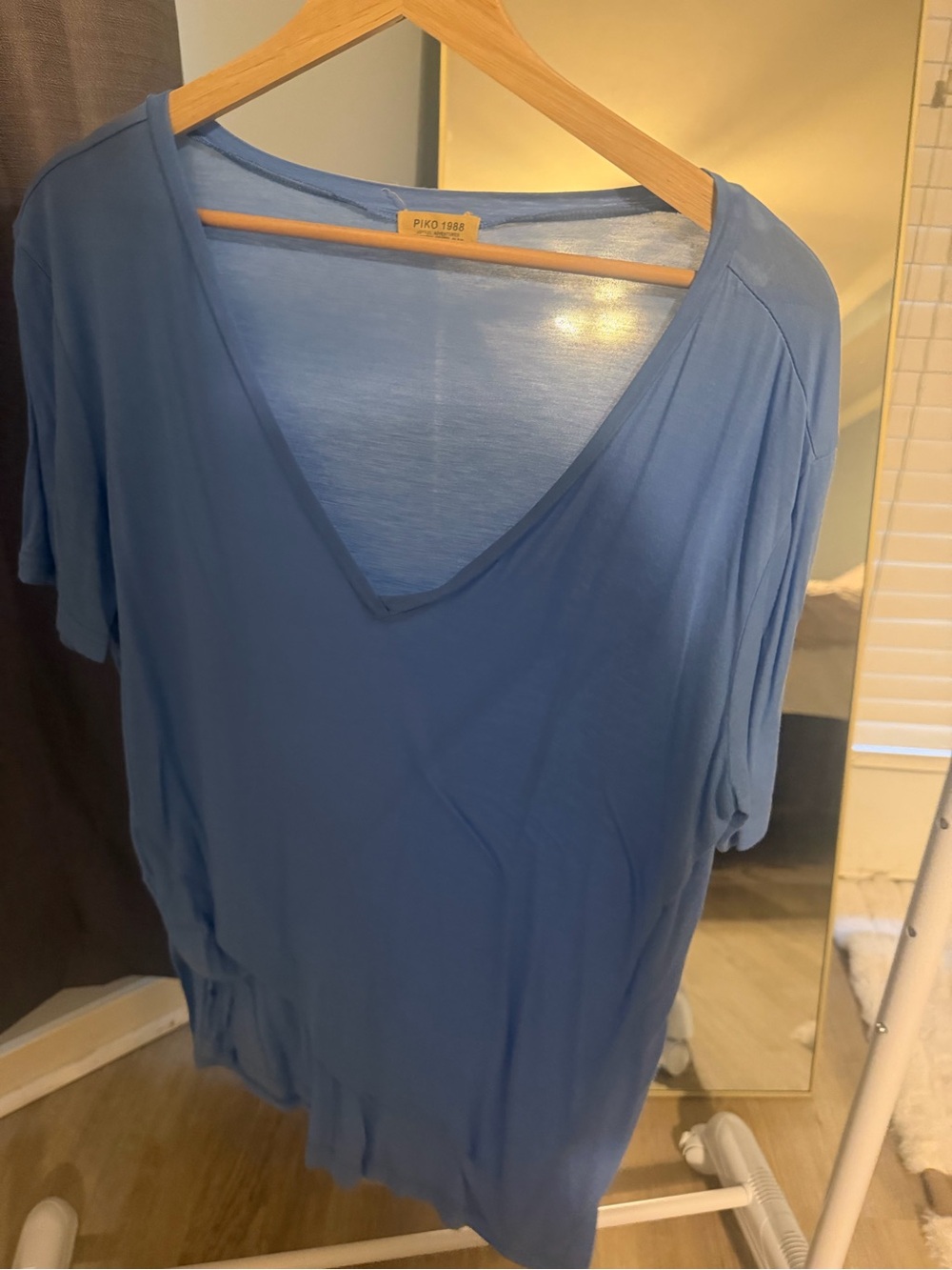 Piko 1988 Soft Blue V-Neck Tunic Top